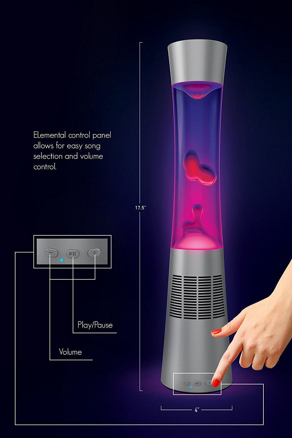 Sharper image lava lamp bluetooth deals speaker