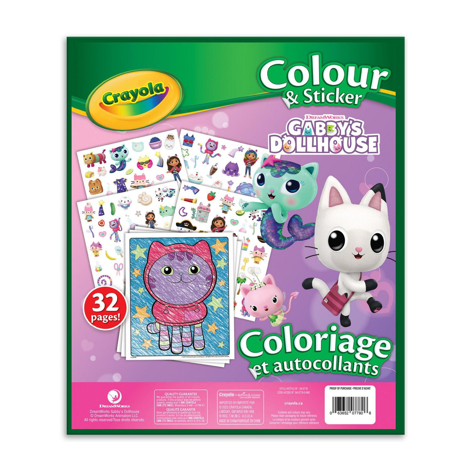 Crayola Colour & Sticker Book, Gabby's Dollhouse, Gabby's Dollhouse  colouring book 