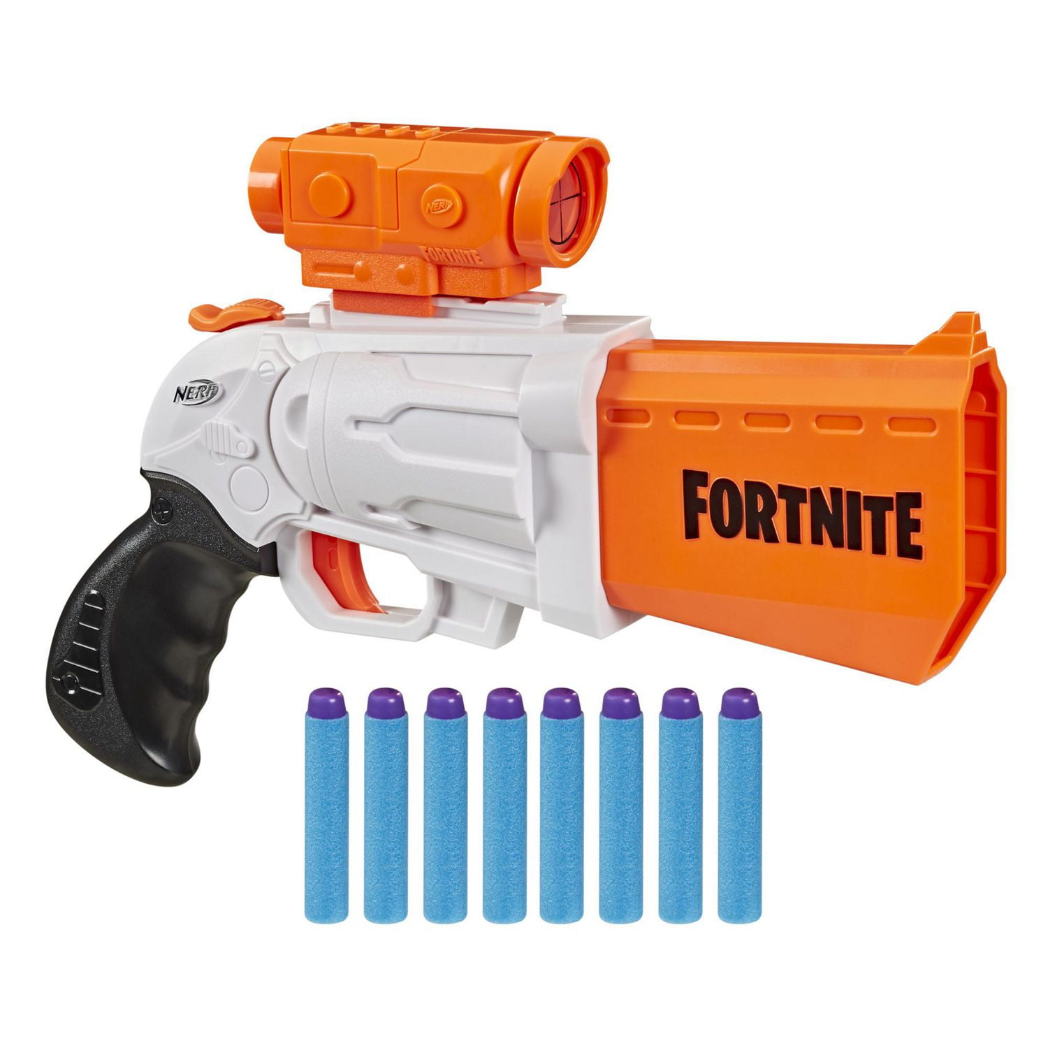 Nerf Fortnite SR Blaster -- 4-Dart Hammer Action -- Includes Removable ...