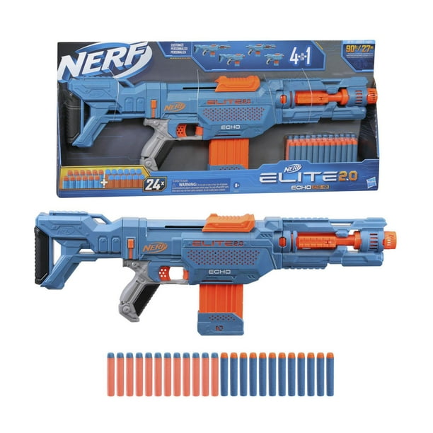 Pistolet Nerf Elite 2.0 Echo CS 10 - NERF - Bleu - Chargeur à clip - 24  fléchettes incluses - Cdiscount Jeux - Jouets
