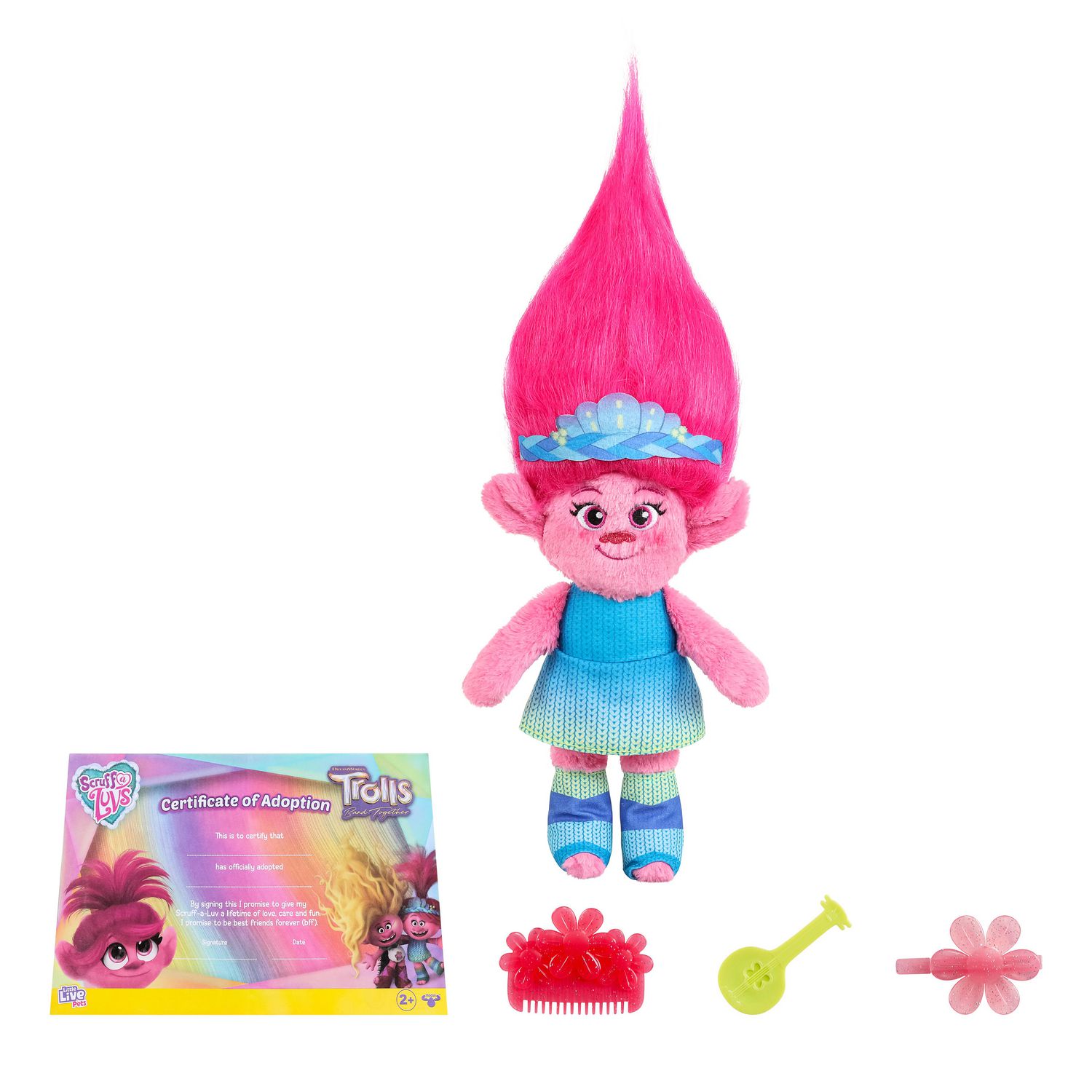 LITTLE LIVE SCRUFF-A-LUVS TROLLS SINGLE PK, 1 Mystery Toy Plush