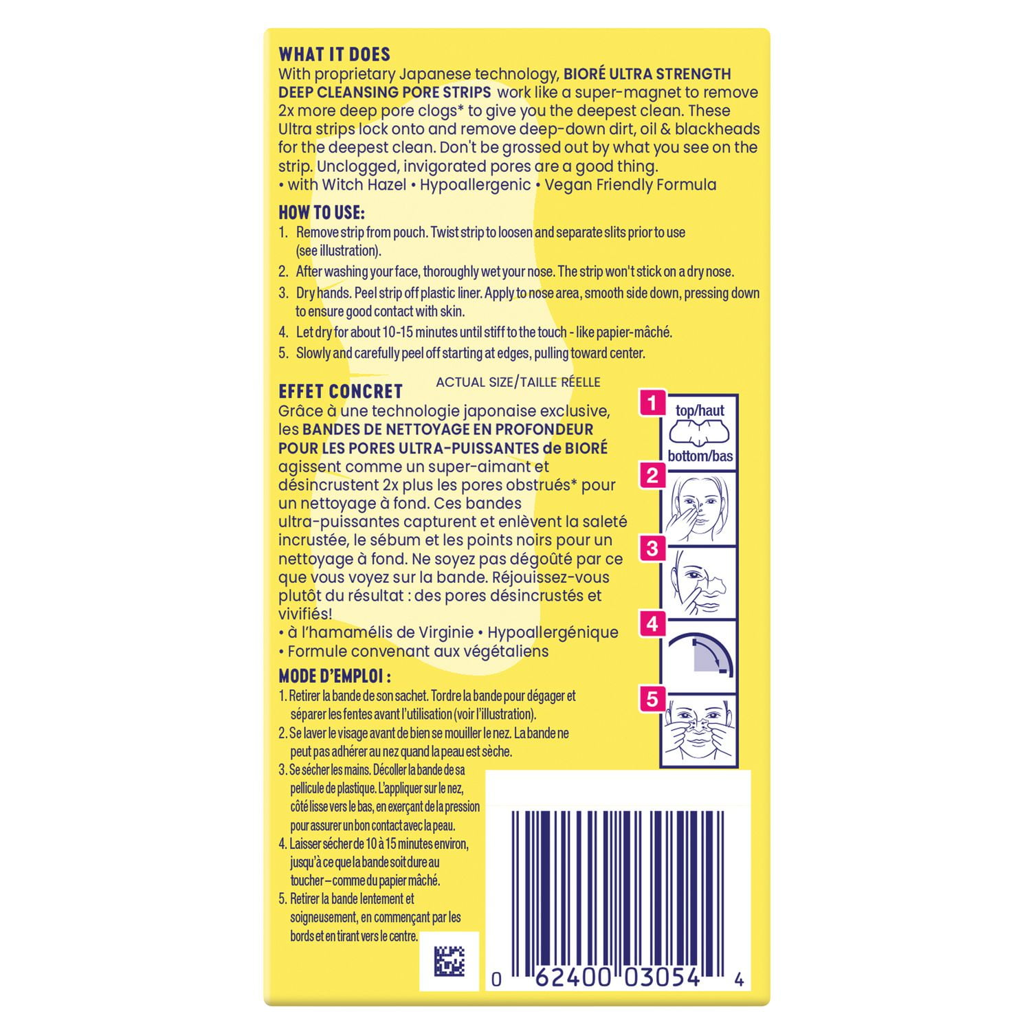 Bioré Ultra Deep Cleansing Pore Strips for Instant Pore Unclogging and Blackhead Removal, 6ct (Made in Japan), Dermatologist Tested | 6 ct