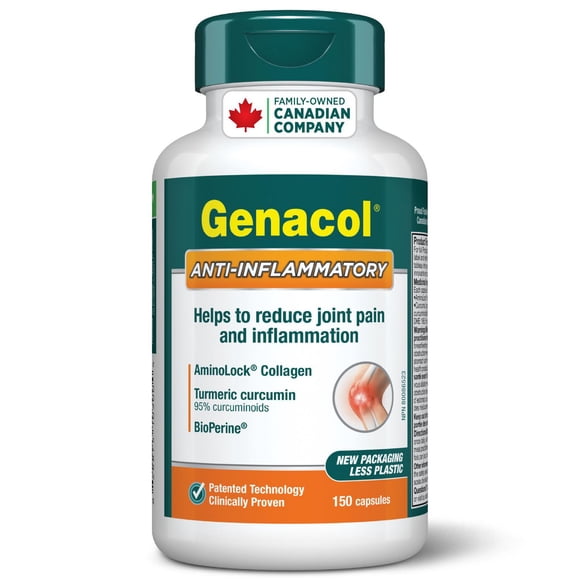 Genacol Anti-Inflammatory – Turmeric Curcumin, BioPerine and AminoLock Collagen, Joint Health Supplement, 150 Capsules (50-Day Supply)