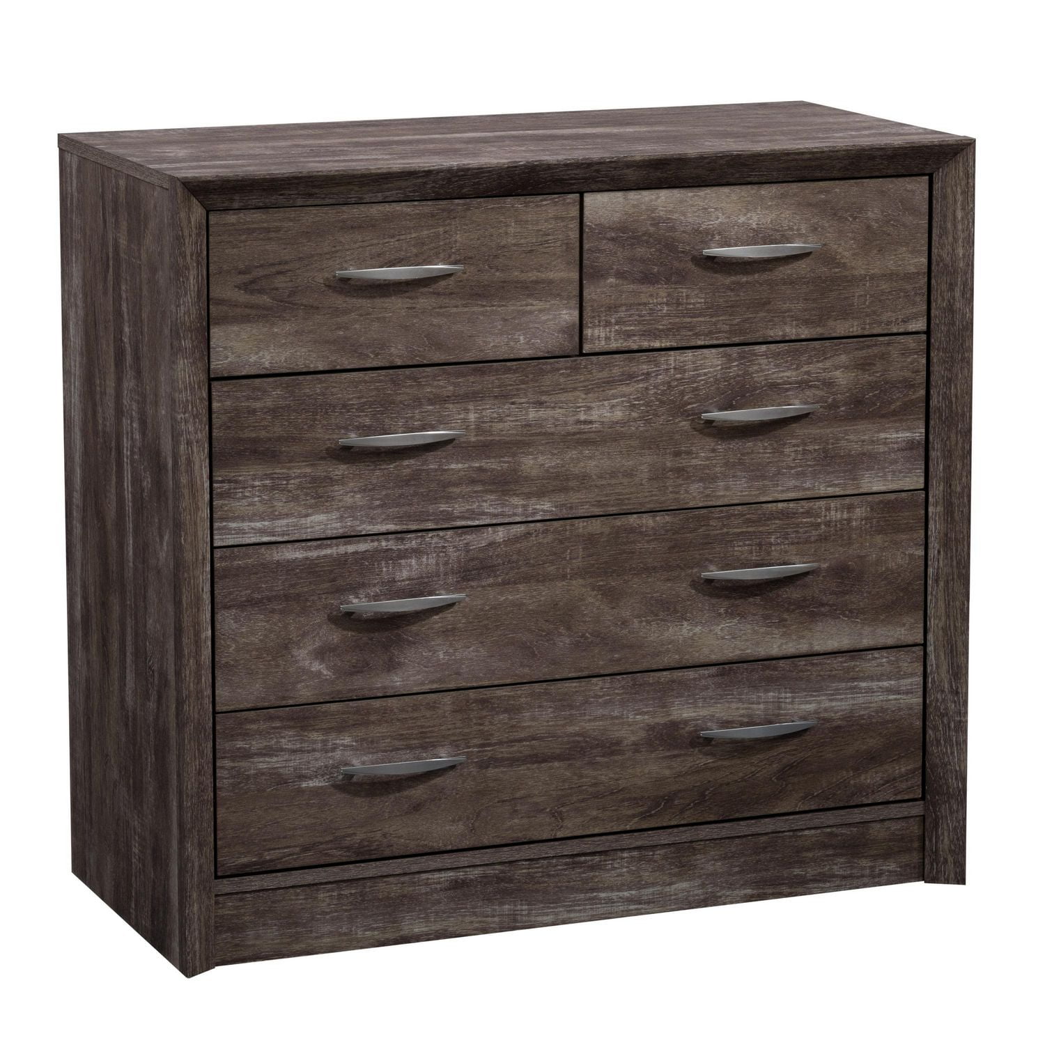 CorLiving Newport Mid Century Modern Engineered Wood 5 Drawer Dresser for Bedroom Large Chest of Drawers Bedroom Furniture Clothes Dressers and