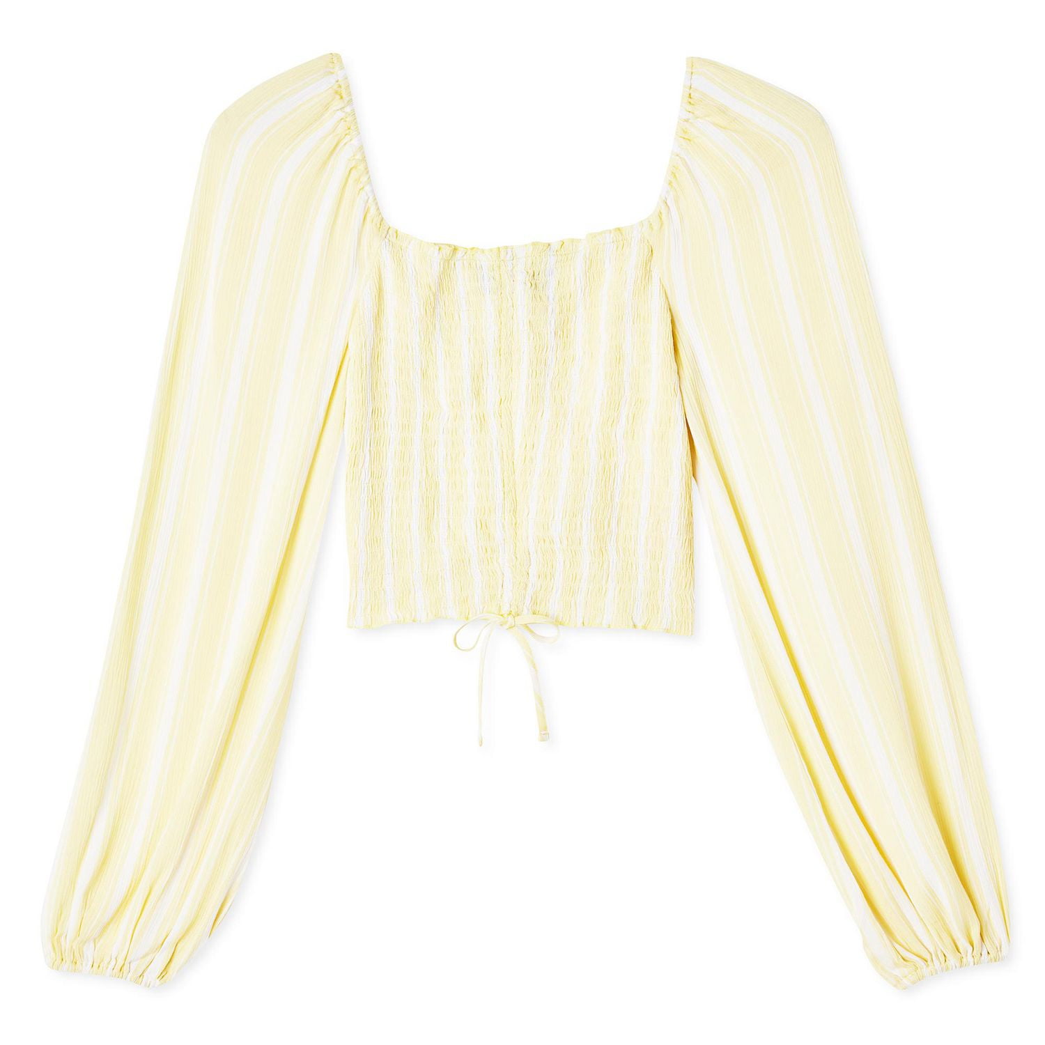 No Boundaries Women's Smocked Blouson Sleeve Top