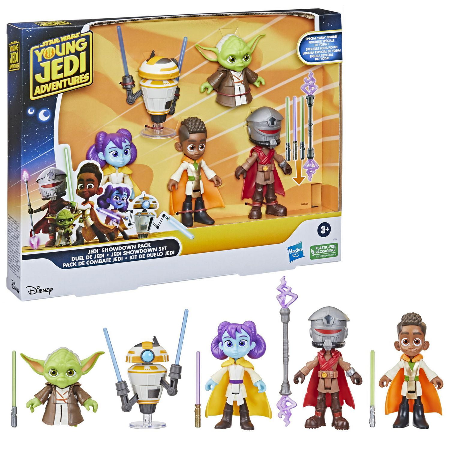 Star Wars Young Jedi Adventures Jedi Showdown Pack 5 Pack Action Figures 4 Inch Scale Preschool Toys for 3 Year Old Boys Girls Ages 3 and up