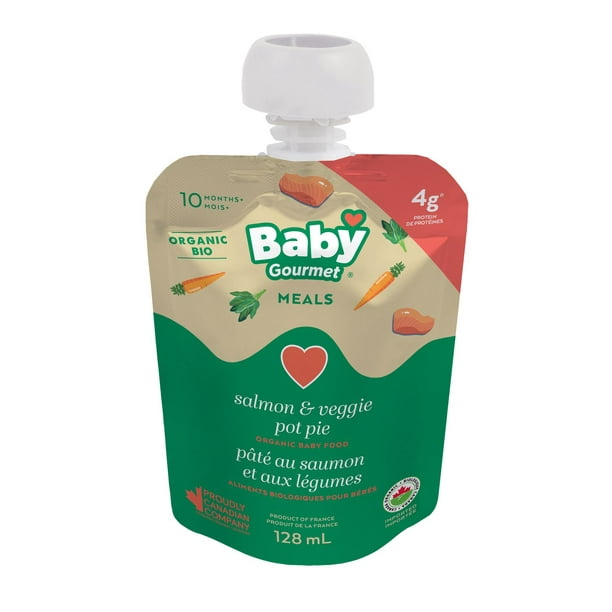 Baby Gourmet Organic Salmon & Veggie Pot Pie - Baby Food Meal, 128 mL ...