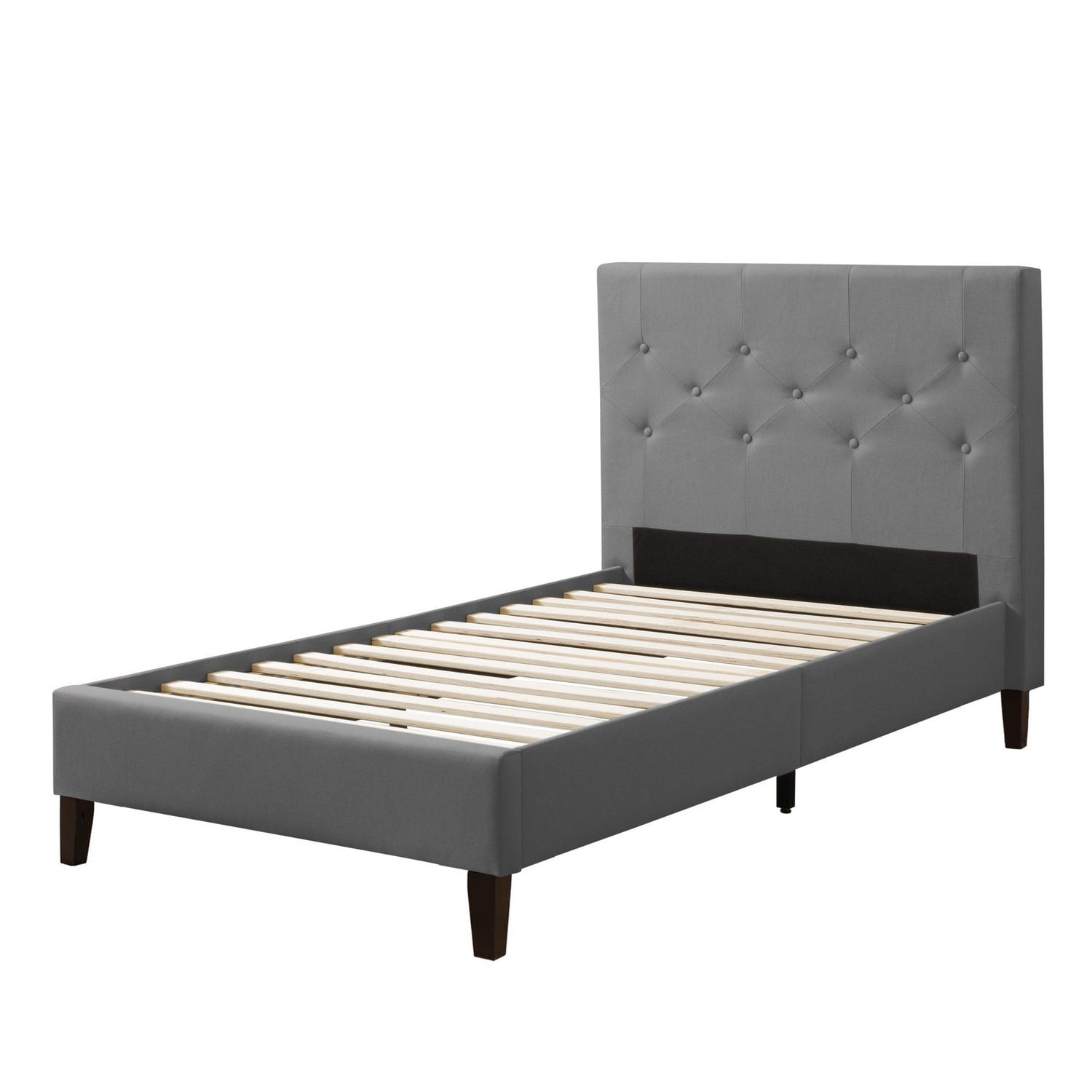 Cream Fabric CorLiving BRH-103-S Twin//Single Diamond Button-Tufted Bed and Frame