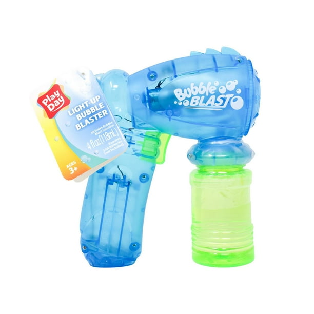 Play Day Light Up Bubble Blaster avec 4 oz Bubble Solution - Les couleurs peuvent varier Lance-bulles