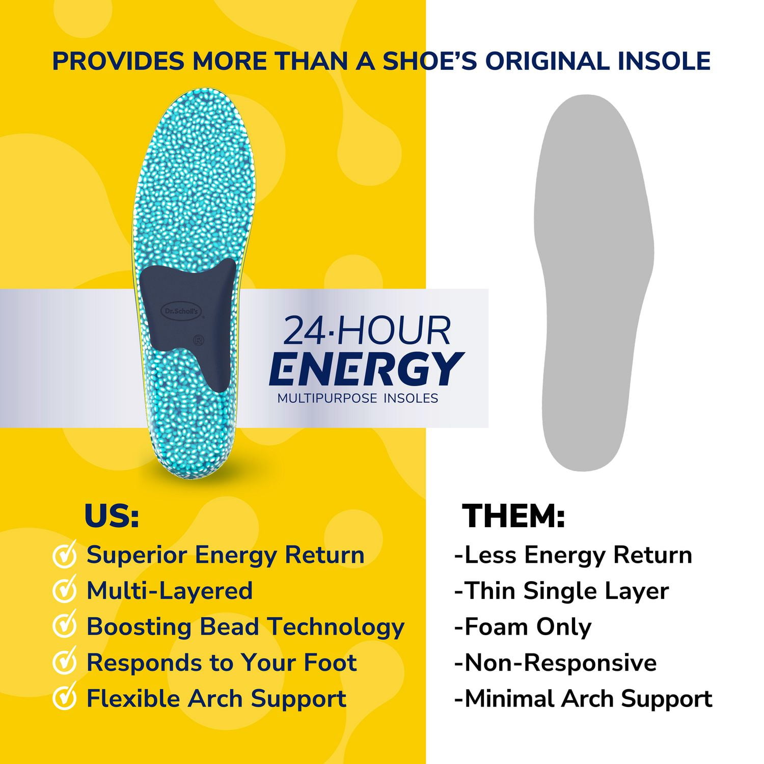 Dr. Scholl's® 24-Hour Energy Multipurpose Insoles, Women's Size 6-10, 1 pair