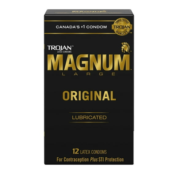 Trojan Magnum Large Size Lubricated Condoms, 12 Lubricated Latex Condoms