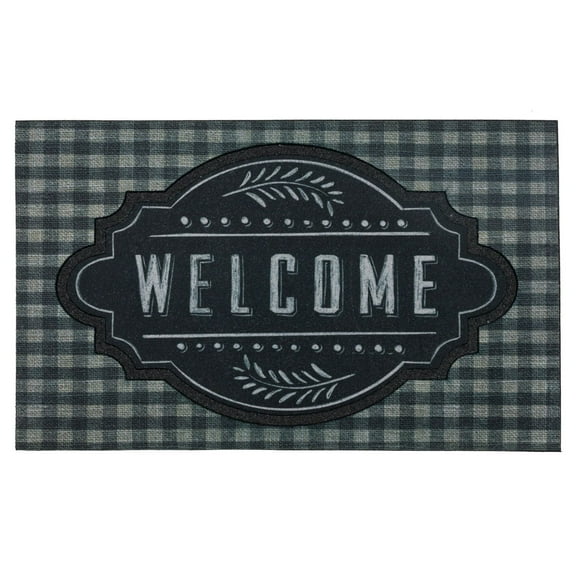 Mohawk Home Farmhouse Chalkboard Grey 1' 6" X 2' 6" Door Mat