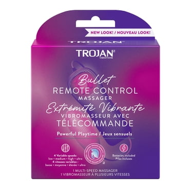 Trojan Vibrations Vibrating Bullet Remote Control Massager, 1 Count