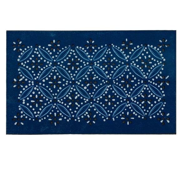 Mohawk Home Maki Shibori Circles Blue 1' 6" X 2' 6" Door Mat