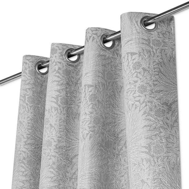 Safdie & Co. Curtain Woven Raised Jacquard with Grommets 84L Lunar Rock
