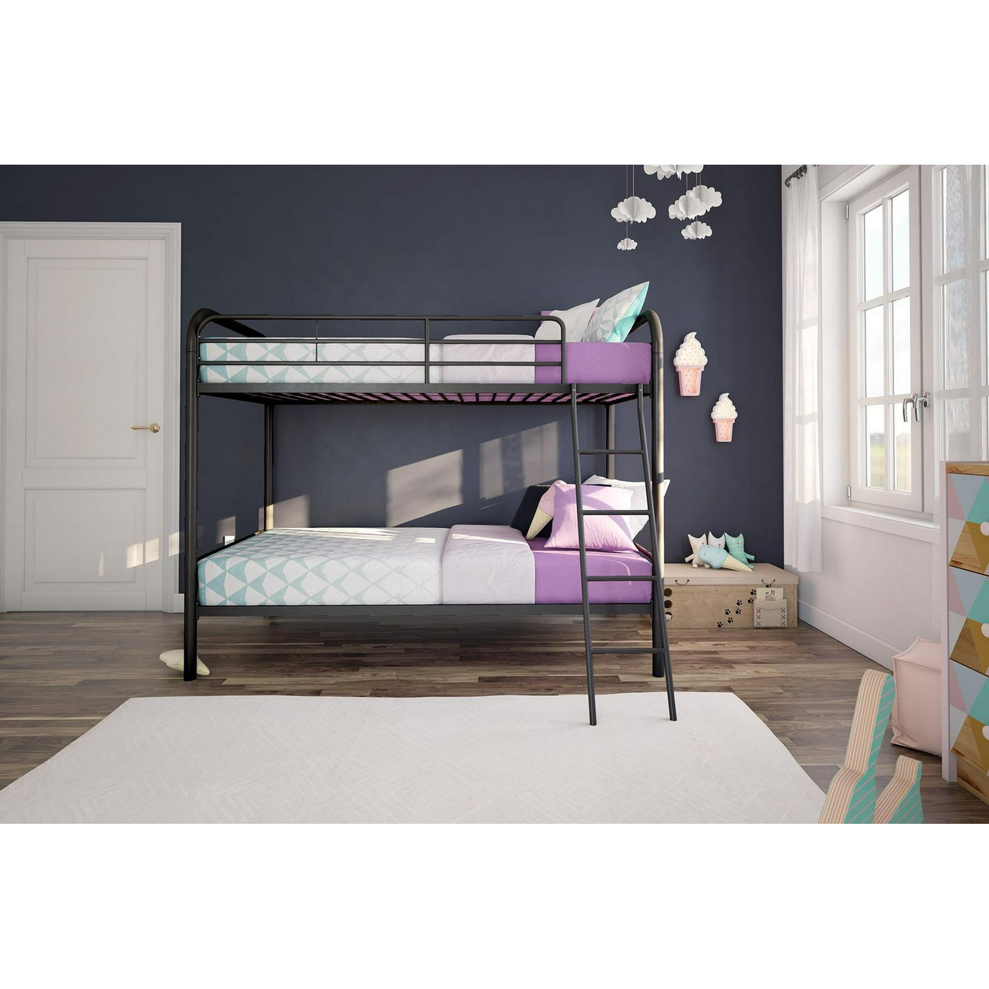 DHP Dusty Twin over Twin Metal Bunk Bed 