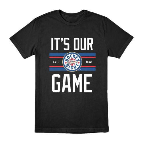 T-shirt noir à manches courtes pour hommes Hockey Night In Canada It's Our Game