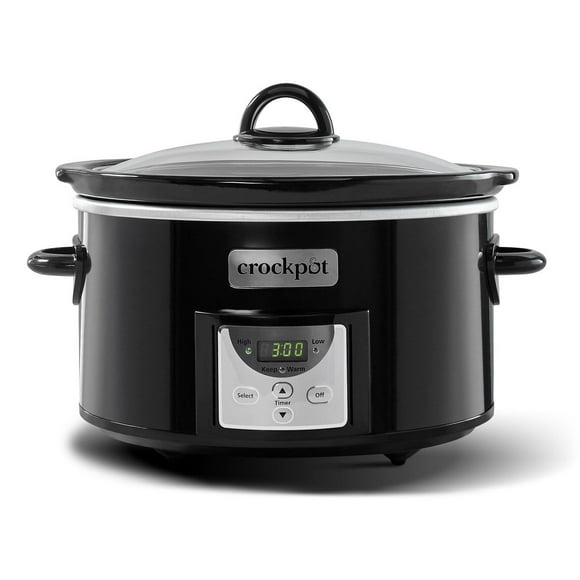 Crockpot 4-Quart Digital Countdown Slow Cooker, Black, 4-Quart, black