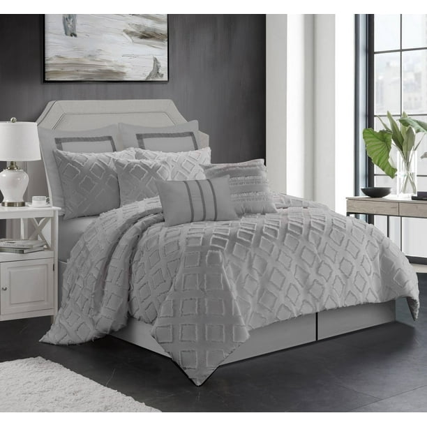 Safdie & Co. Comforter Set 7PC K Marysa Grey 