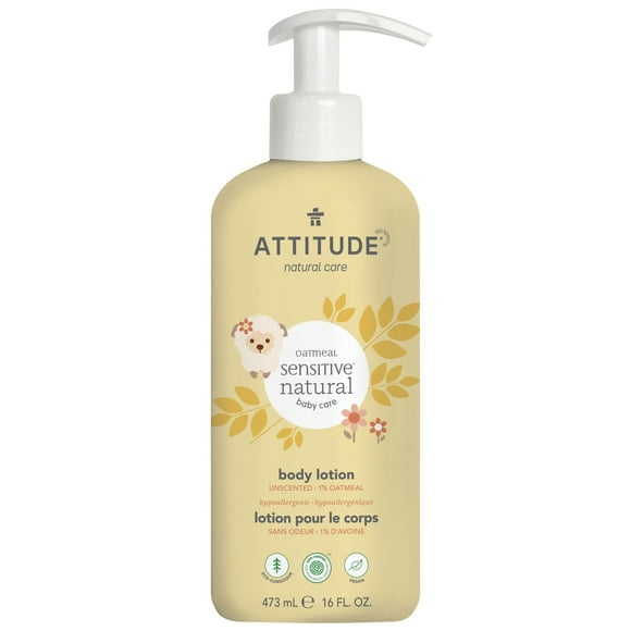 ATTITUDE oatmeal sensitive natural baby care, Body Lotion, Unscented, 473 mL