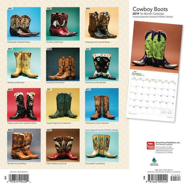 2019 Cowboy Boots Calendar 