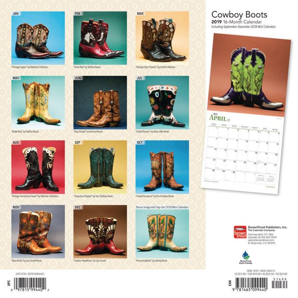 2019 Cowboy Boots Calendar 