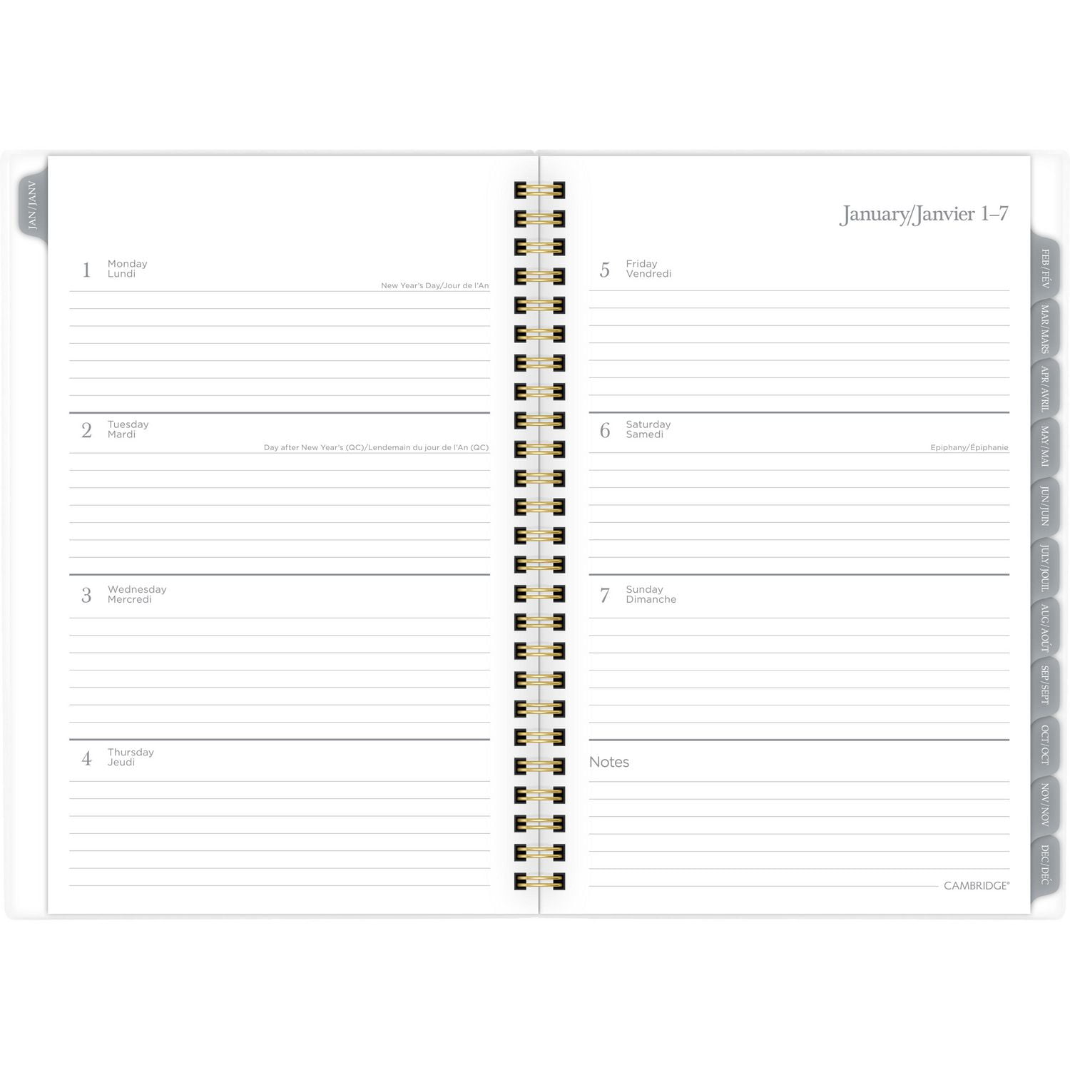 Petit Agenda Hebdomadaire/Mensuel 2024 Cyo Cambridge, Motif Floral Rétro