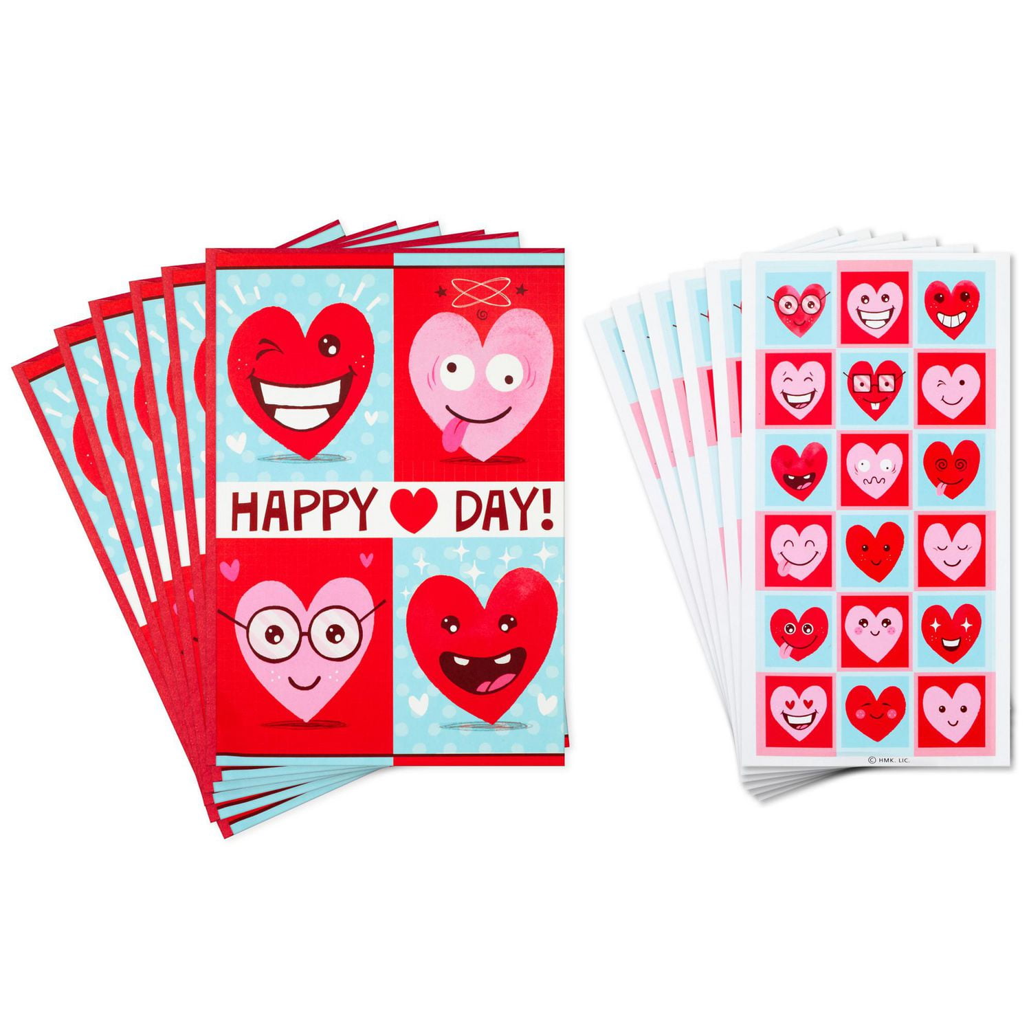 Hallmark Pack of Valentines Day Cards for Kids with Stickers (6 Valentine  Cards with Envelopes, 6 Heart Emoticon Sticker Sheets)
