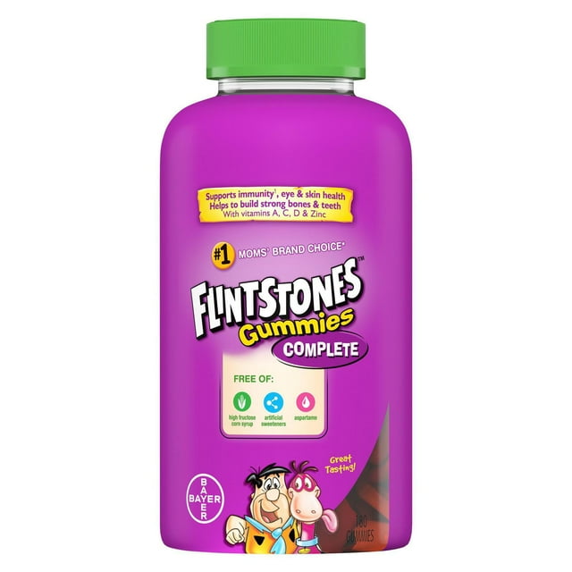 FLINTSTONES Complete Kids Multivitamin Gummies - Helps Maintain Good Health, Free of Artificial Sweeteners, Free of Aspartame