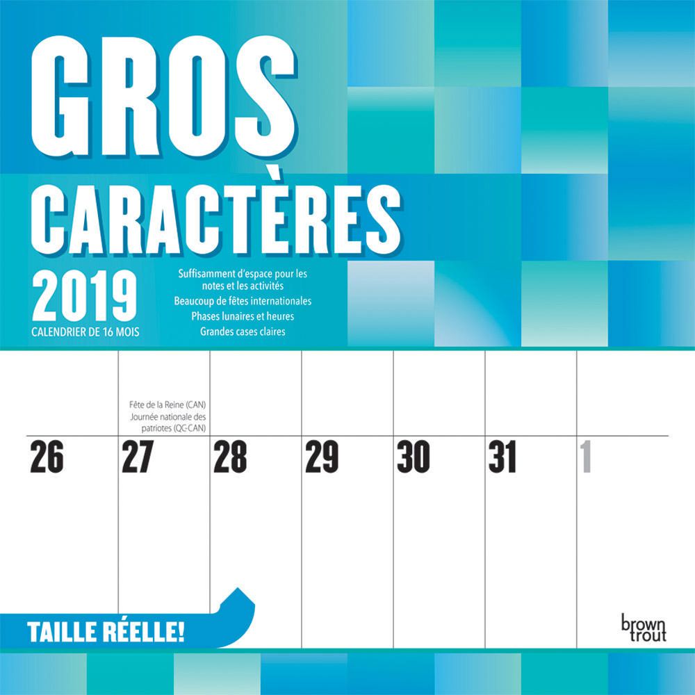 2019 Gros Caracteres Calendar FRENCH BTCA | Walmart Canada