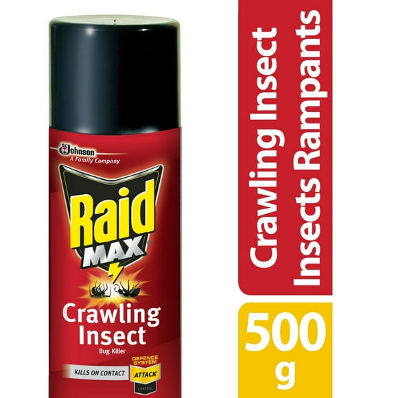 Raid Max Ant, Roach, Earwig and Crawling Insect Killer, Kills Bugs on Contact, For Indoor and Outdoor Use, 500g, 500g
