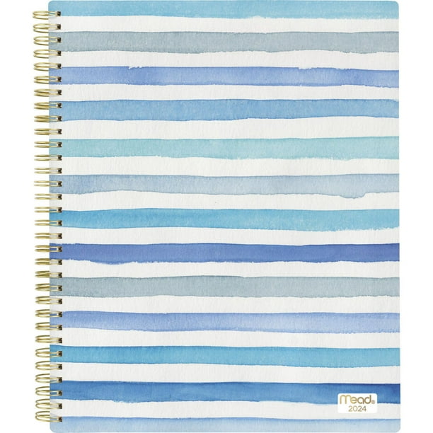 Mead Large Geo Blue Lines 2024 Weekly/Monthly Planner, Planner - Walmart.ca