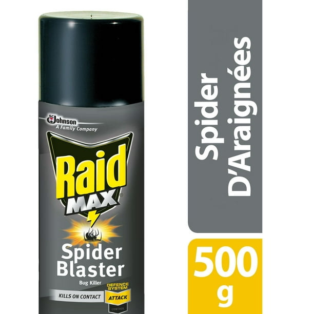 Insecticide Raid Max Exterminateur d’araignées, tue les insectes au contact, pour utilisation à l’intérieur et à l’extérieur, 500 g
