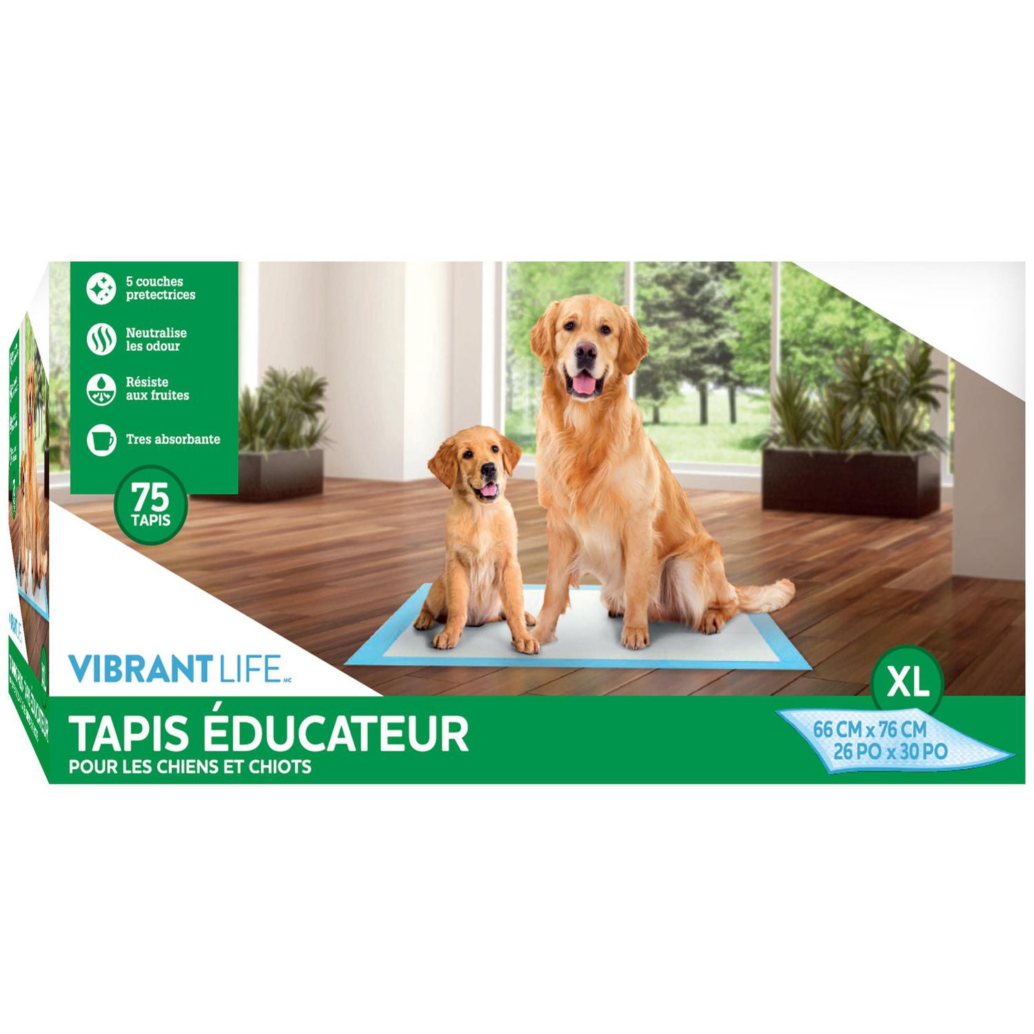 Vibrant Life Dog Pee Pads and Puppy Training Pads XL 66 76cm Multiple Pack Sizes Available Walmart