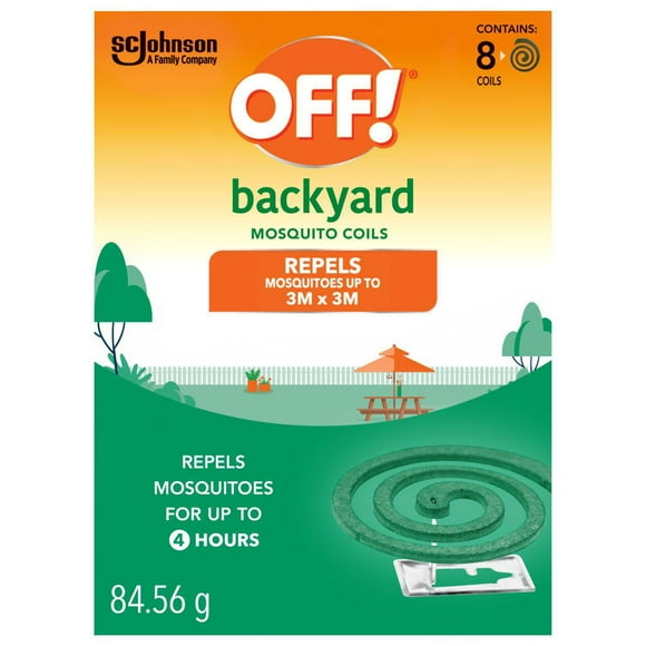 OFF! Backyard Insect Repellent Coils, Ideal for Camping, Hosting, and Relaxing, Up to 4 Hours of Protection, 2 Metal Stands and 8 Coils