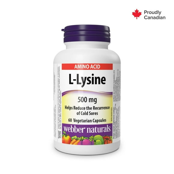 Webber Naturals® L-Lysine, 500 mg, 60 Vegetarian capsules
