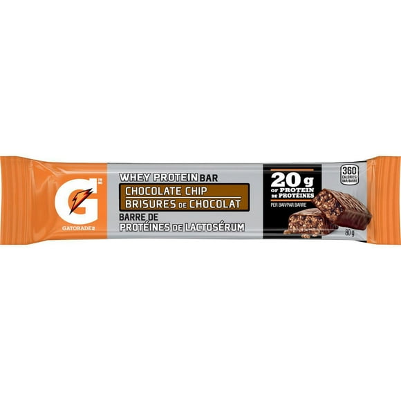 Gatorade Recovery Chocolate Chip Whey Protein Bars, 80 g