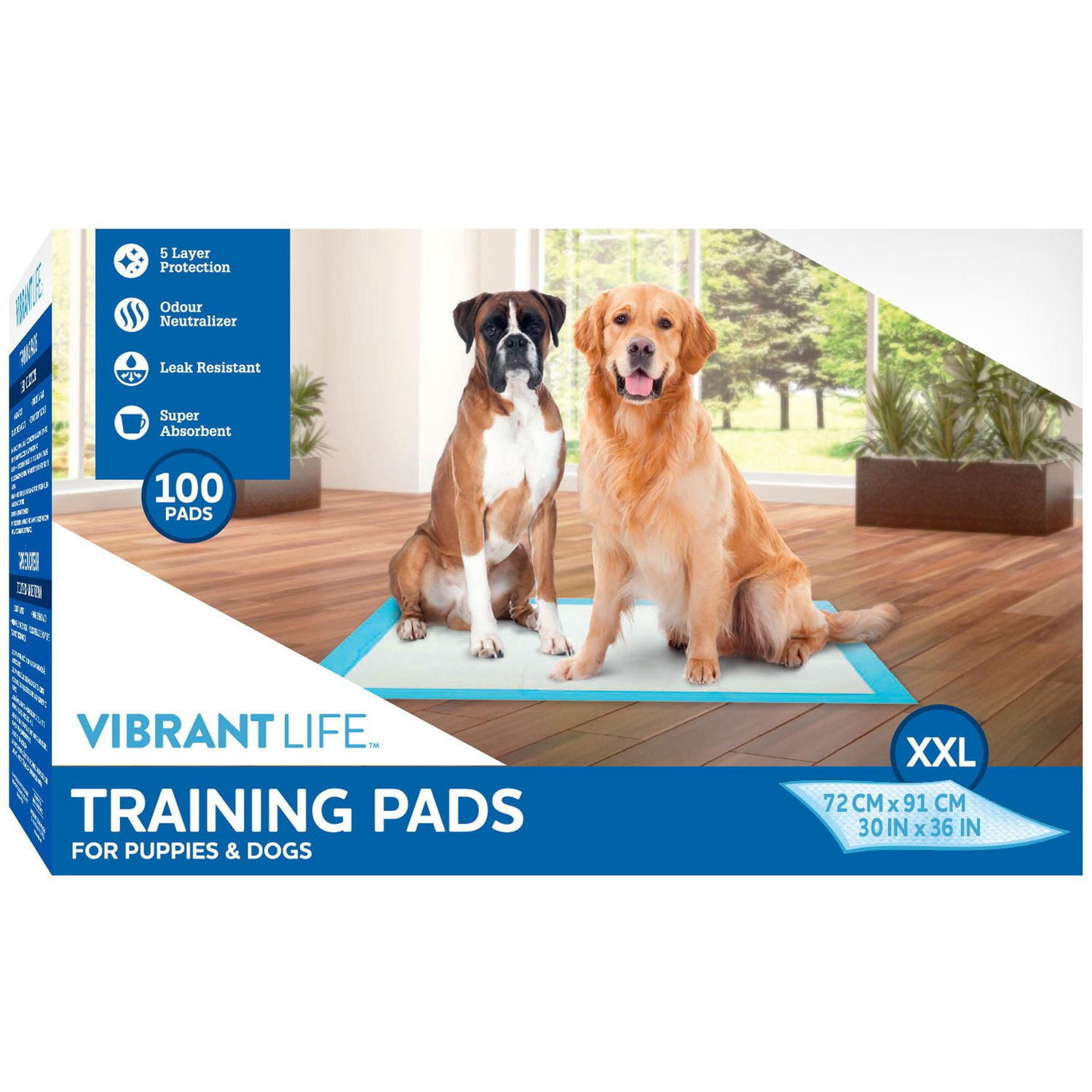 Vibrant Life Dog Pee Pads and Puppy Training Pads XXL 76 91cm Multiple Pack Sizes Available