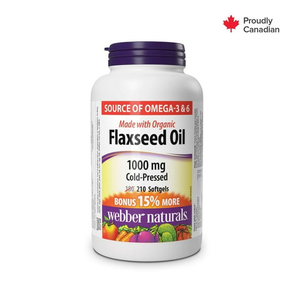 Webber Naturals® Flaxseed Oil Cold Pressed Softgels, 210 Softgels