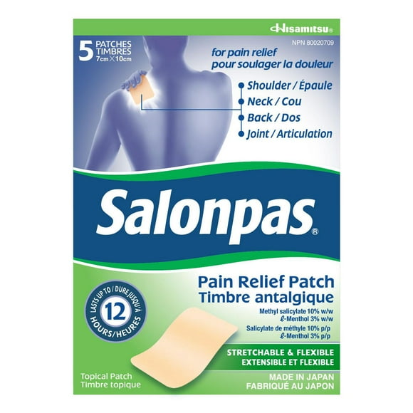 Salonpas 12hr Pain Relief Patch, 5ct