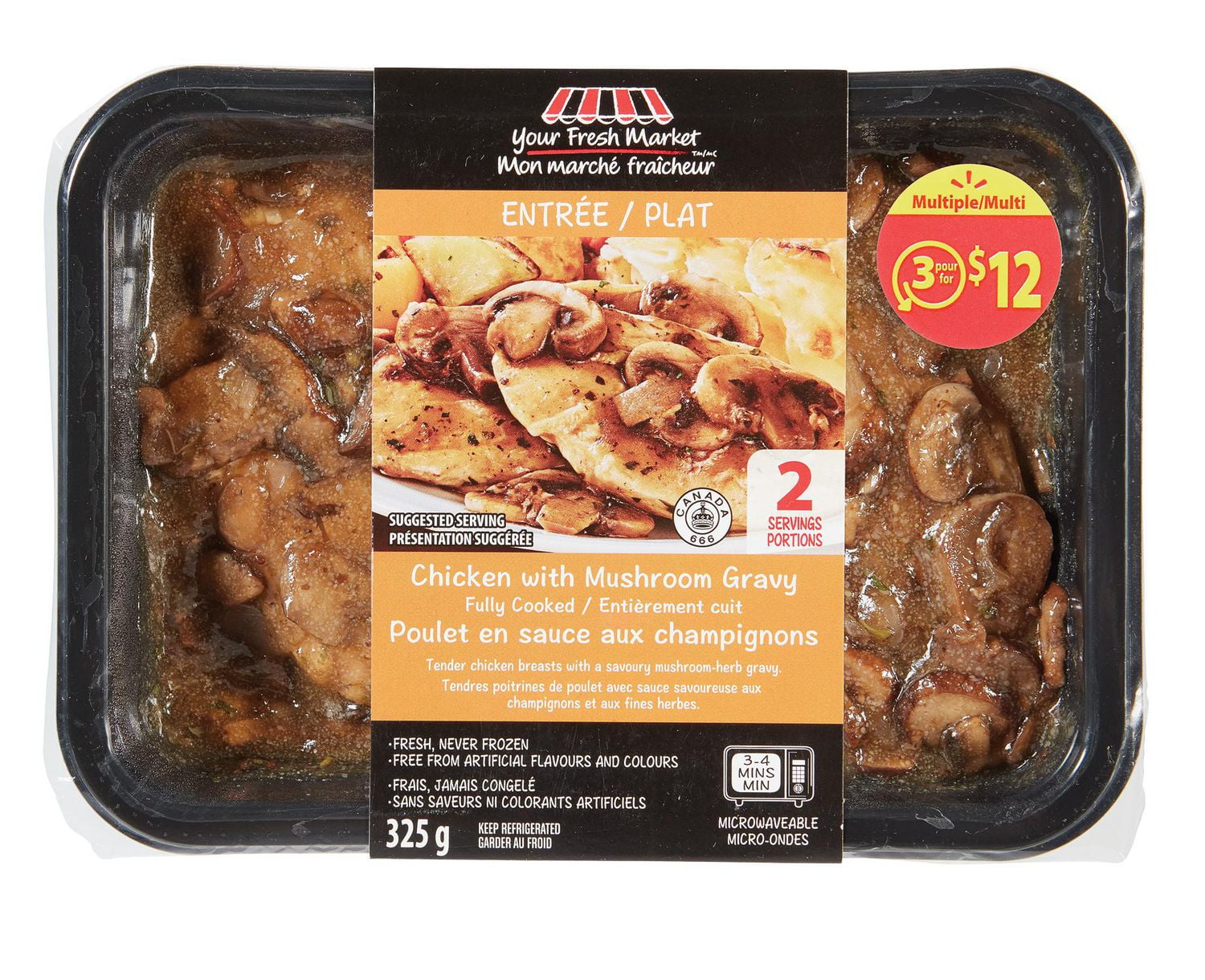 Your Fresh Market Chicken with Mushroom Gravy Walmart Canada