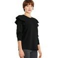 thumbnail image 2 of George Women's Ruffle Sleeve Sweatshirt, 2 of 6
