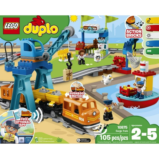Lego 10875 duplo le train de marchandises jeu avec son et lumiere grue avec  télécommande jouet pour enfant 2-5 ans - La Poste