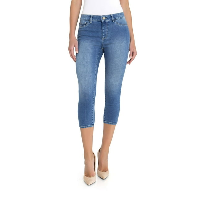 Jordache Women's High Rise Pull on Capri