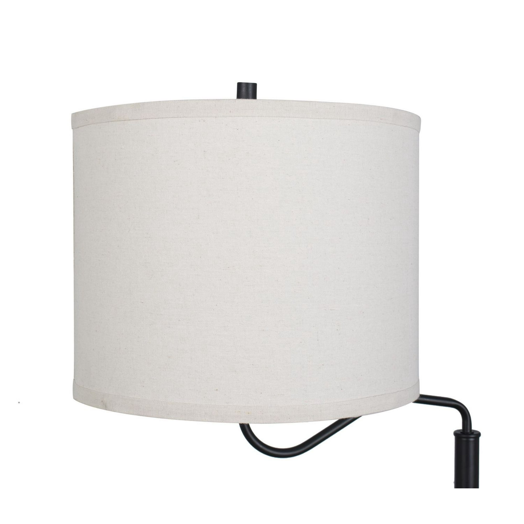 Hometrends End Table Floor Lamp with USB Port, Metal & MDF Base