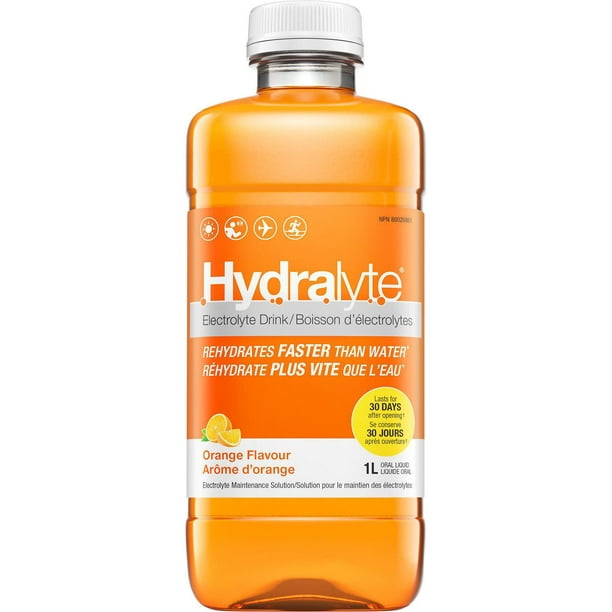 Hydralyte Solution pour le maintien des electrolytes Orange 1 Litre 1 litre prêt à consommer