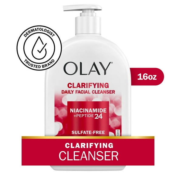 Olay Niacinamide + Peptide 24 Face Wash, Clarifying, Sulfate-Free, 473 mL