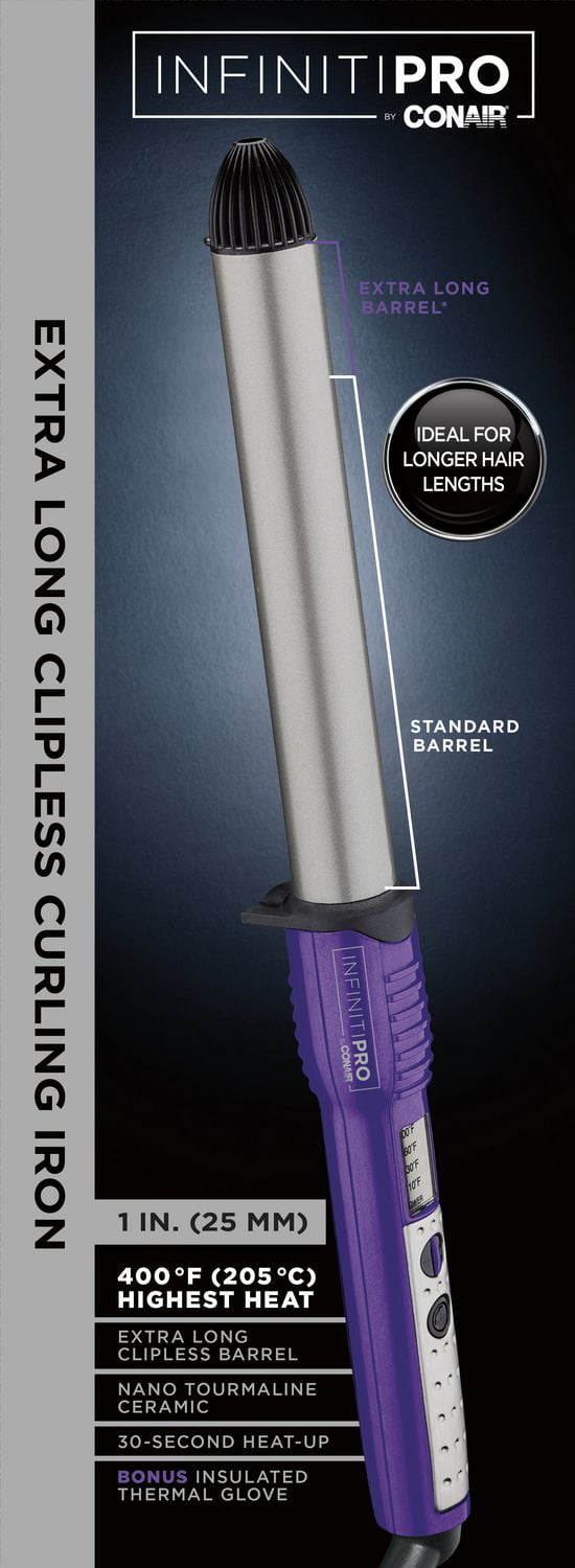 infinitiPRO by Conair Extra Long Clipless Barrel Curling Iron Walmart