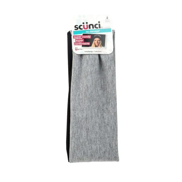 Scünci 2Pk Wide Head Wraps, 2 piece