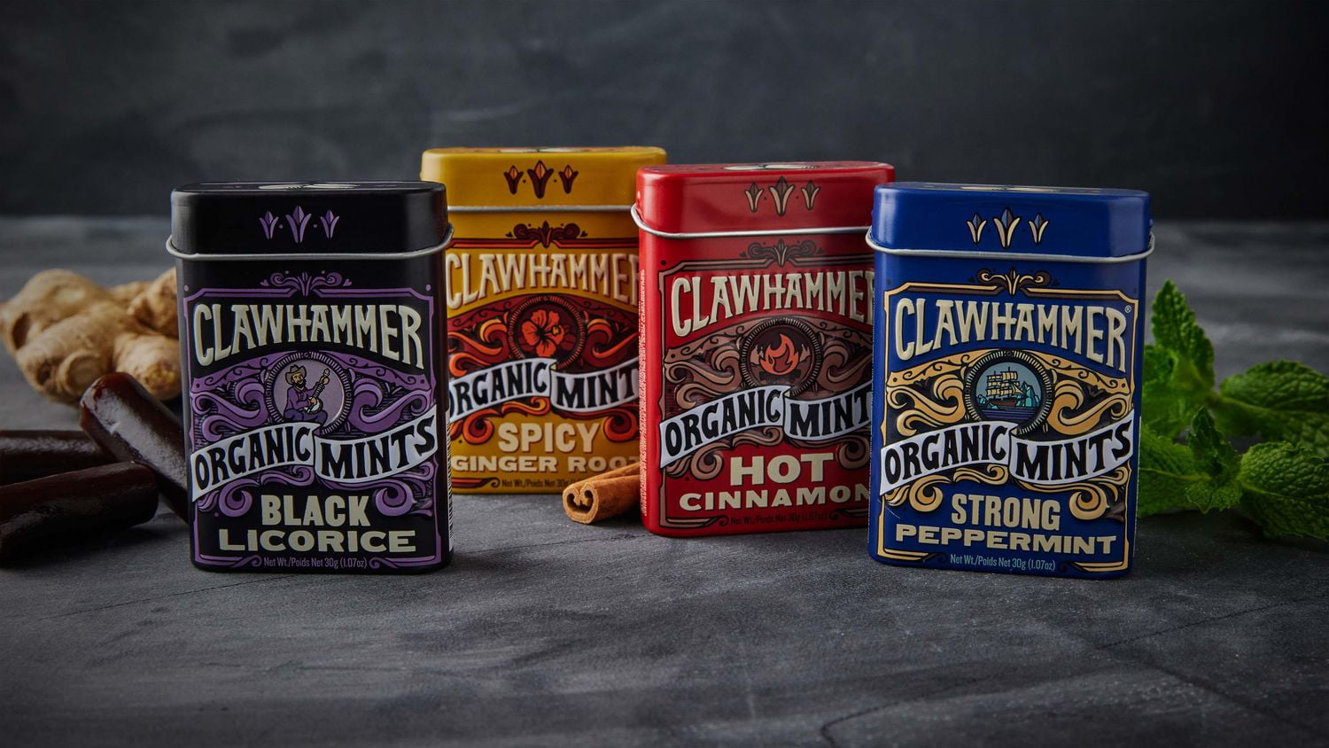 Clawhammer Certified Organic Mints Spicy Ginger Root For The